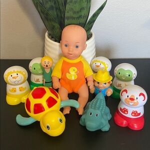 Toddler Toys and Marker Set: Doll, Turtle, Alligator, 5 Makers and More